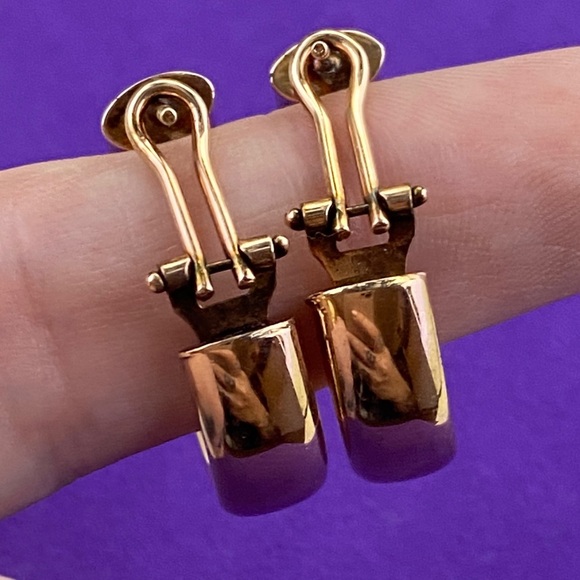 💛 Elegant Milor Rose Gold Plated Beonze Hoop Earrings - Picture 2 of 5